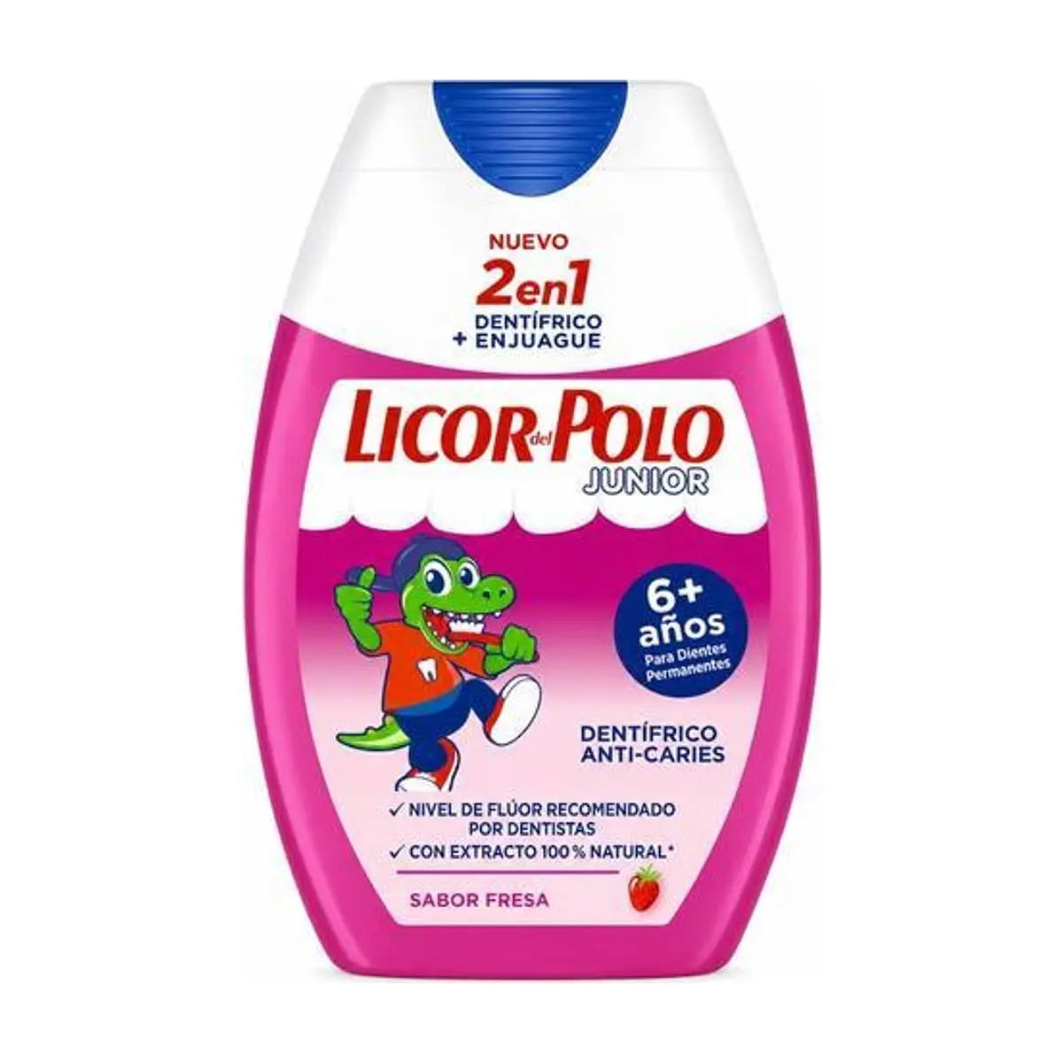 Enjuague Bucal para Niños Sabor Fresa 2 en 1 (75ml) LICOR DEL POLO - Imagen 1