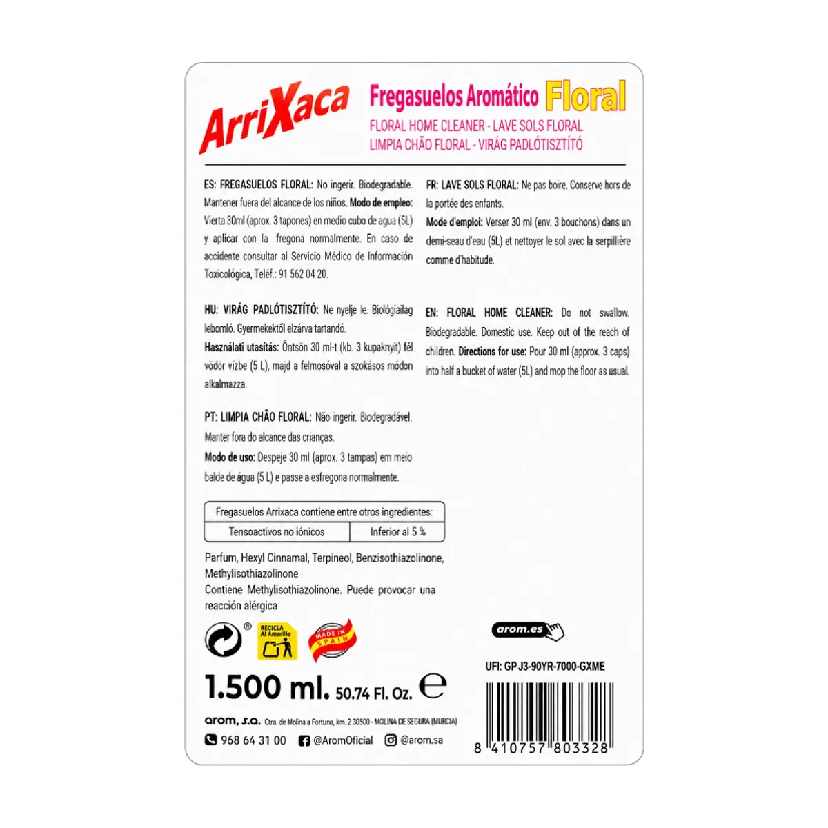 Friegasuelos aromático floral Arrixaca (1.5 L) - Thumbnail 3
