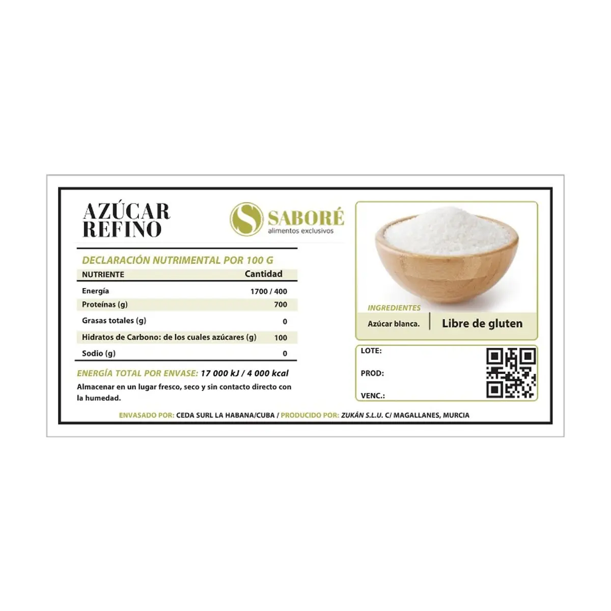 Azúcar refino Saboré (1 kg / 2.2 lb) - Thumbnail 2