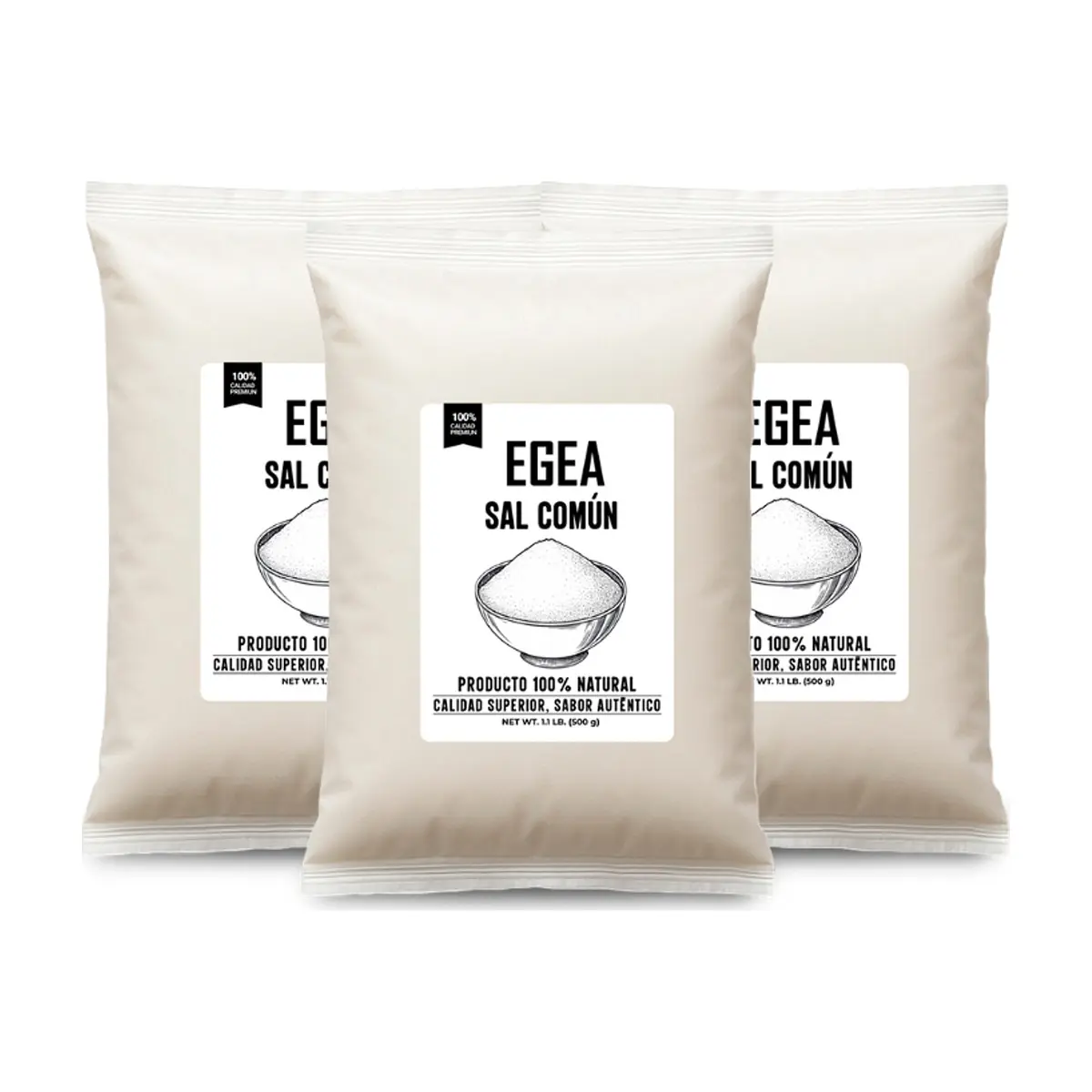 Sal común EGEA (3 x 500 g / 1.1 lb)