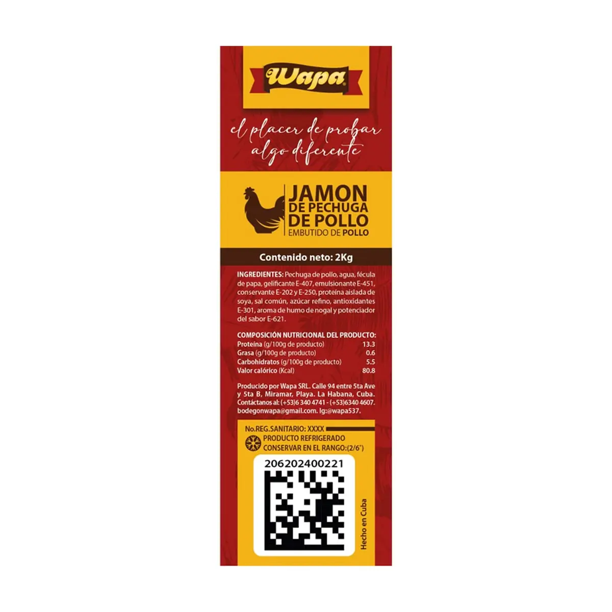 Jamón de pechuga de pollo Wapa (2 kg / 4.4 lb) - Thumbnail 2