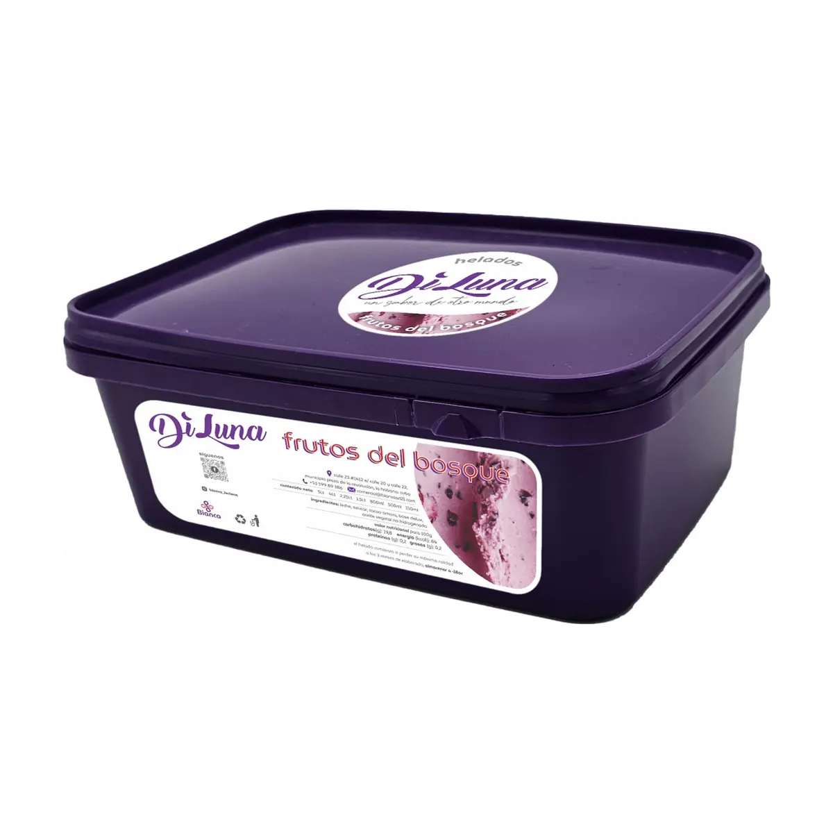 Helado sabor frutos del bosque Diluna (800 ml)