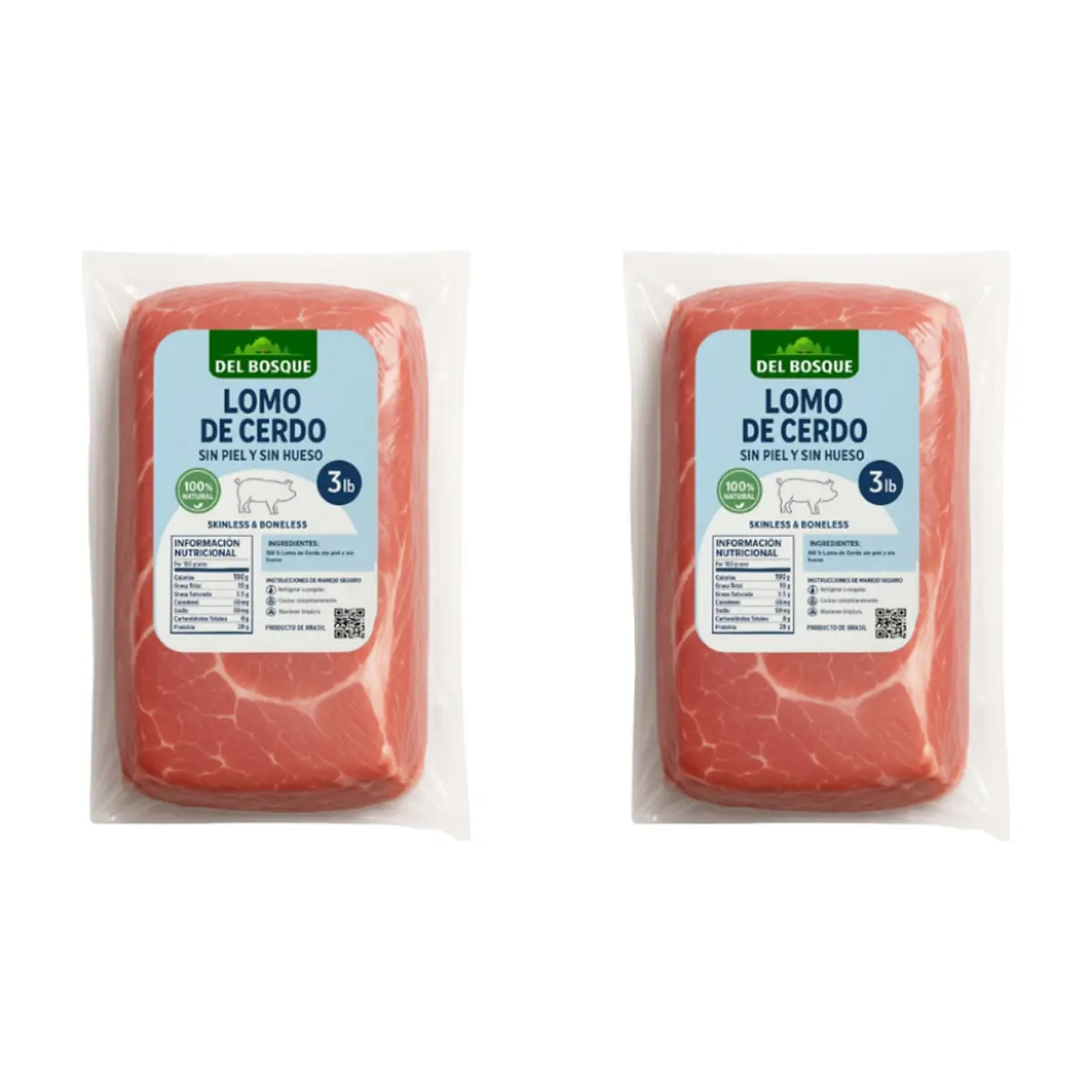Combo de lomo de cerdo sin piel y sin hueso (2 x 3 lb) - Miniatura 1