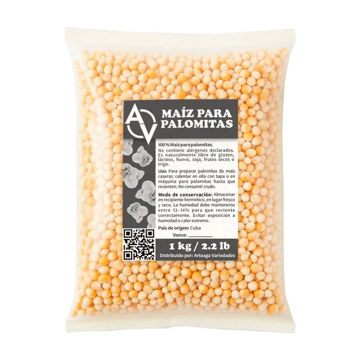 Maíz para palomitas natural Arteaga Variedades (1 kg / 2.2 lb)