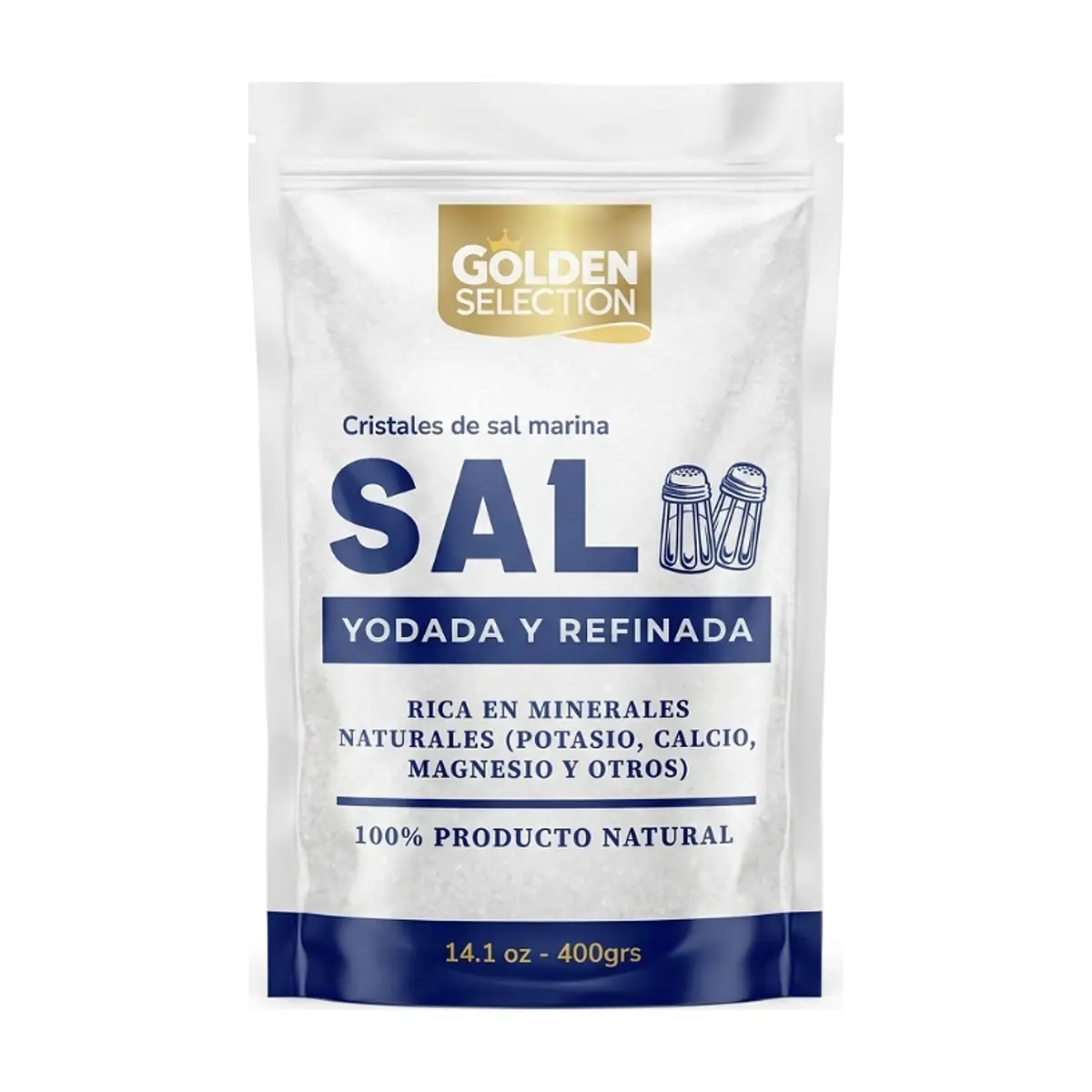Sal marina yodada y refinada Golden Selection (400 g / 14.1 oz) - Miniatura 1