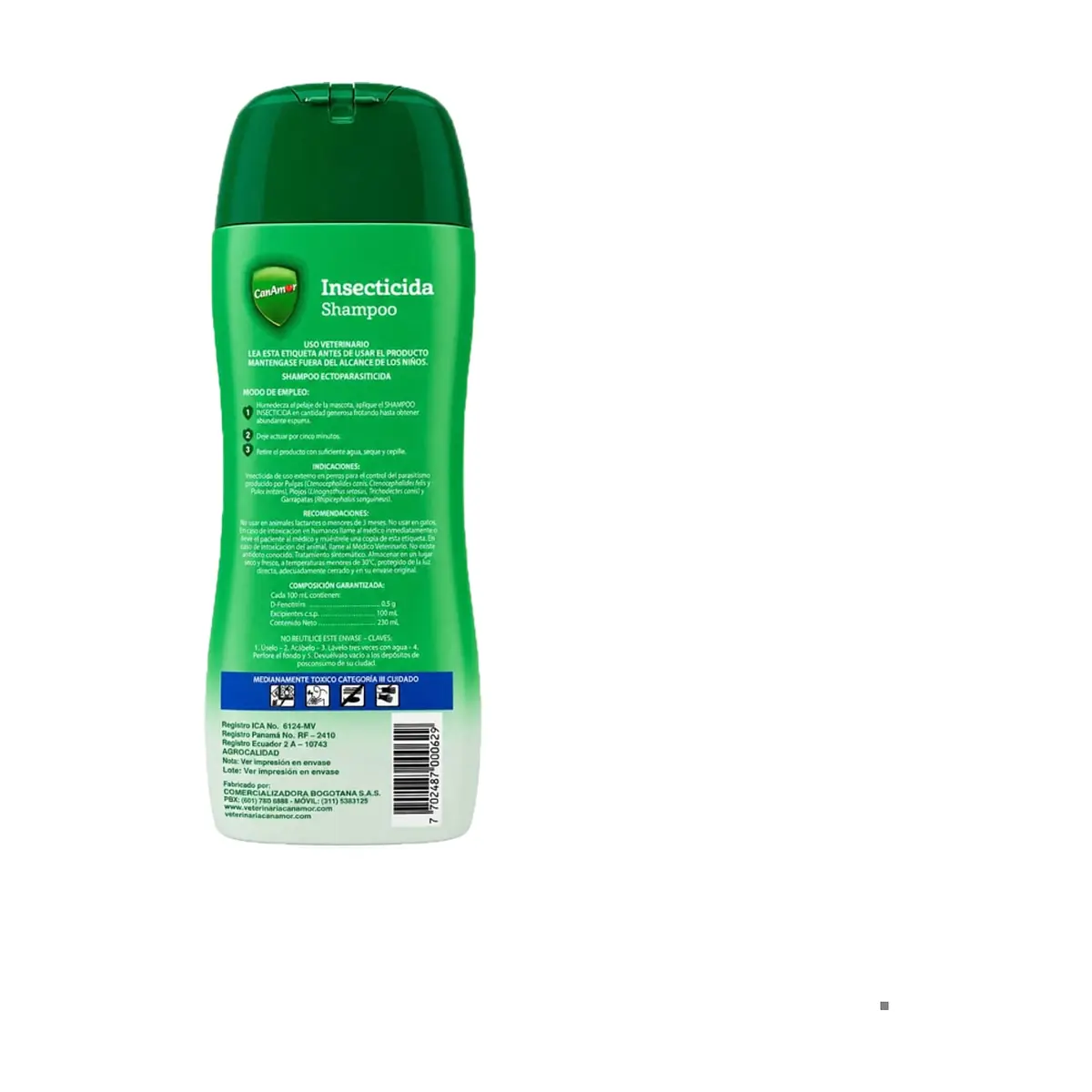 CanAmor Insecticidal Shampoo for Dogs of All Breeds (230 ml / 7.77 oz) - Thumbnail 3