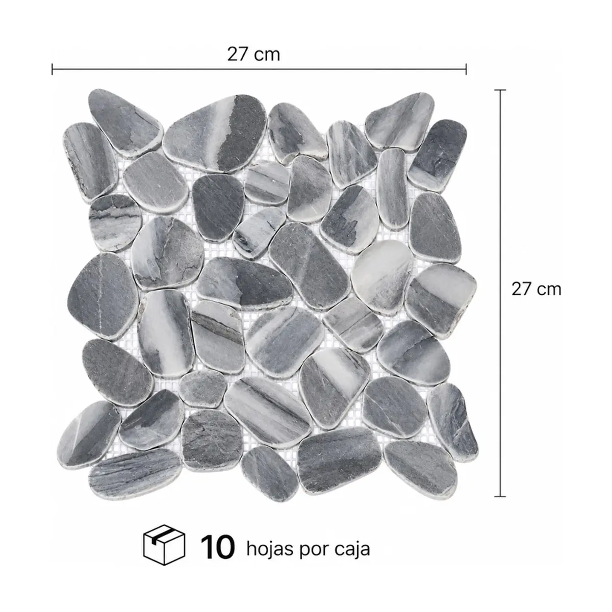 Caja de losas - Mosaico Nami Grey 27 x 27 cm – piedra natural Zeric (10 U) - Thumbnail 4
