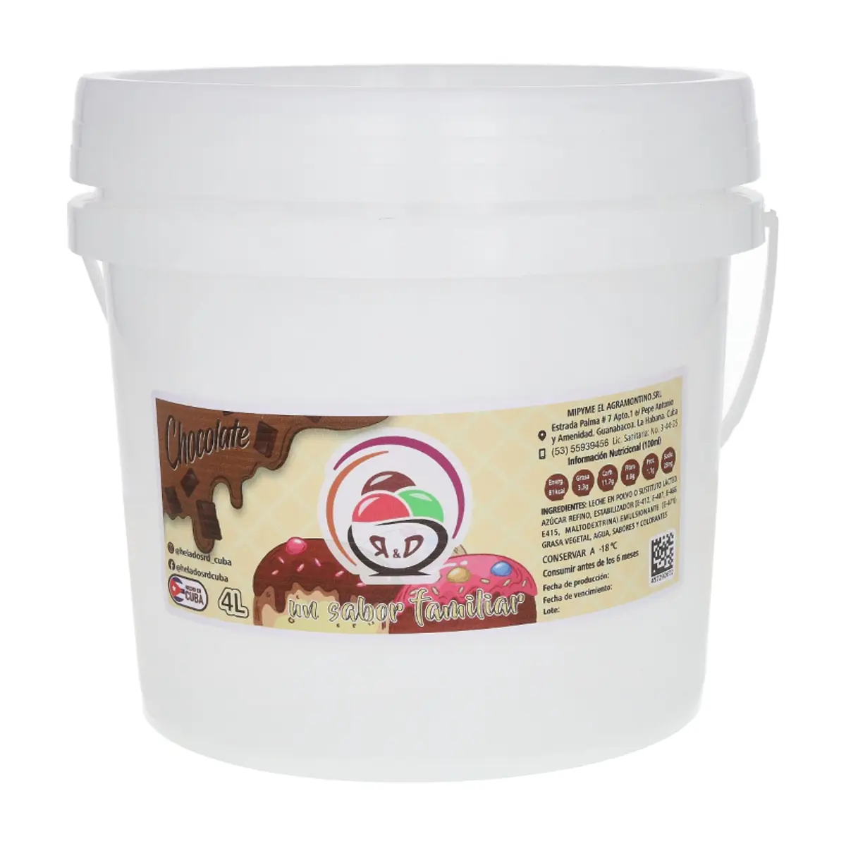 Helado sabor chocolate R&D (4 L) - Miniatura 1