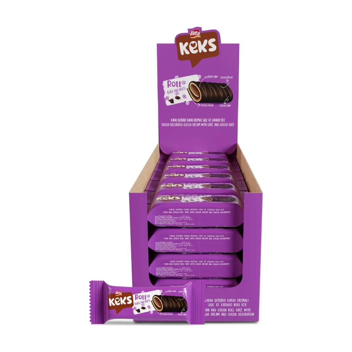 Pastelito enrollado con crema de cacao Keks Bifa (24 x 50 g / 1.76 oz)