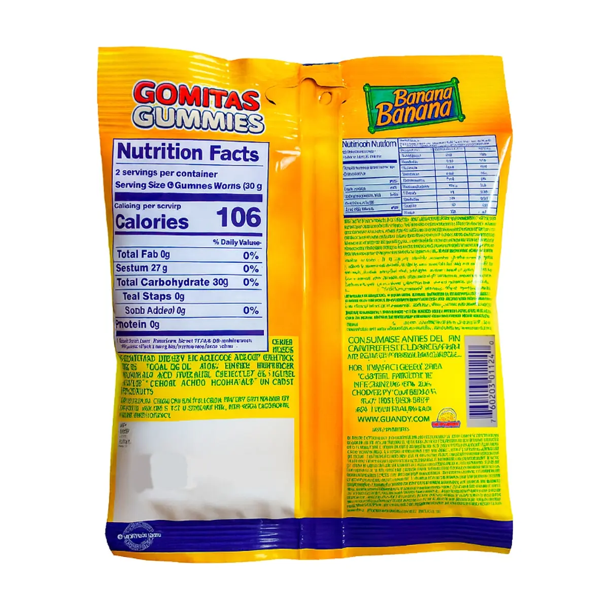 Gomitas banana sour Guandy (100 g / 3.52 oz) - Thumbnail 2