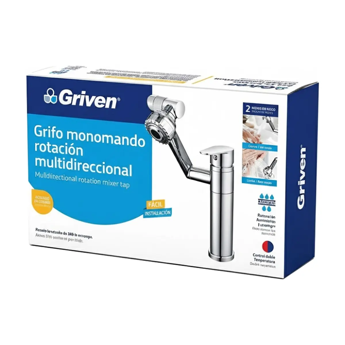 Grifo monomando mezclador con rotación multidireccional Griven - Thumbnail 2