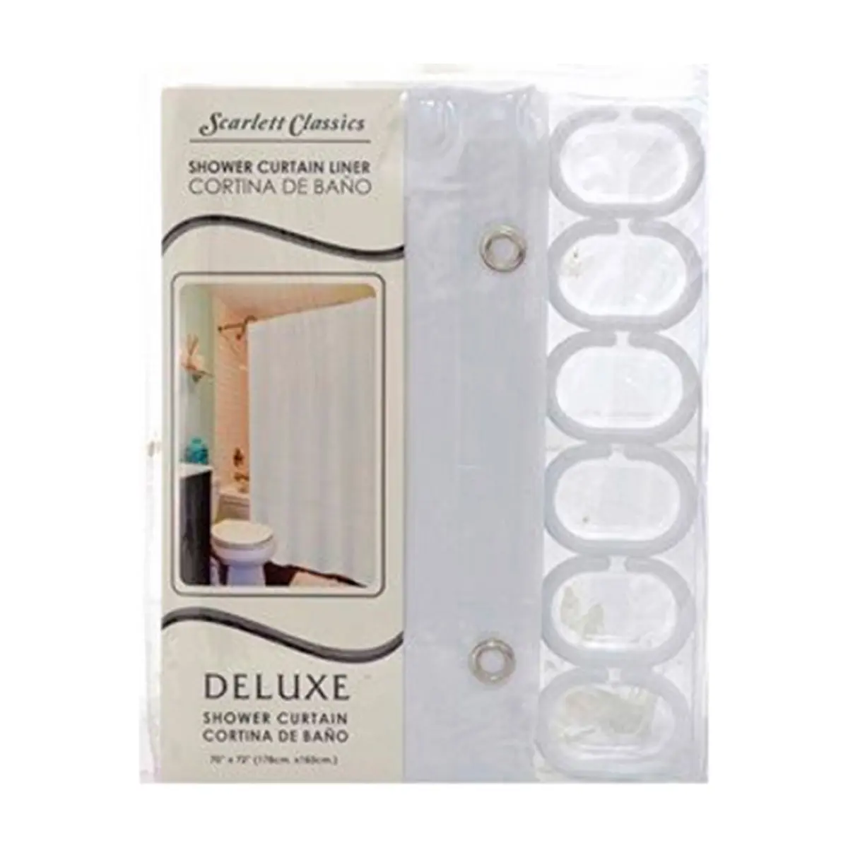 Cortina de ducha para baño color blanco Scarlett Classics