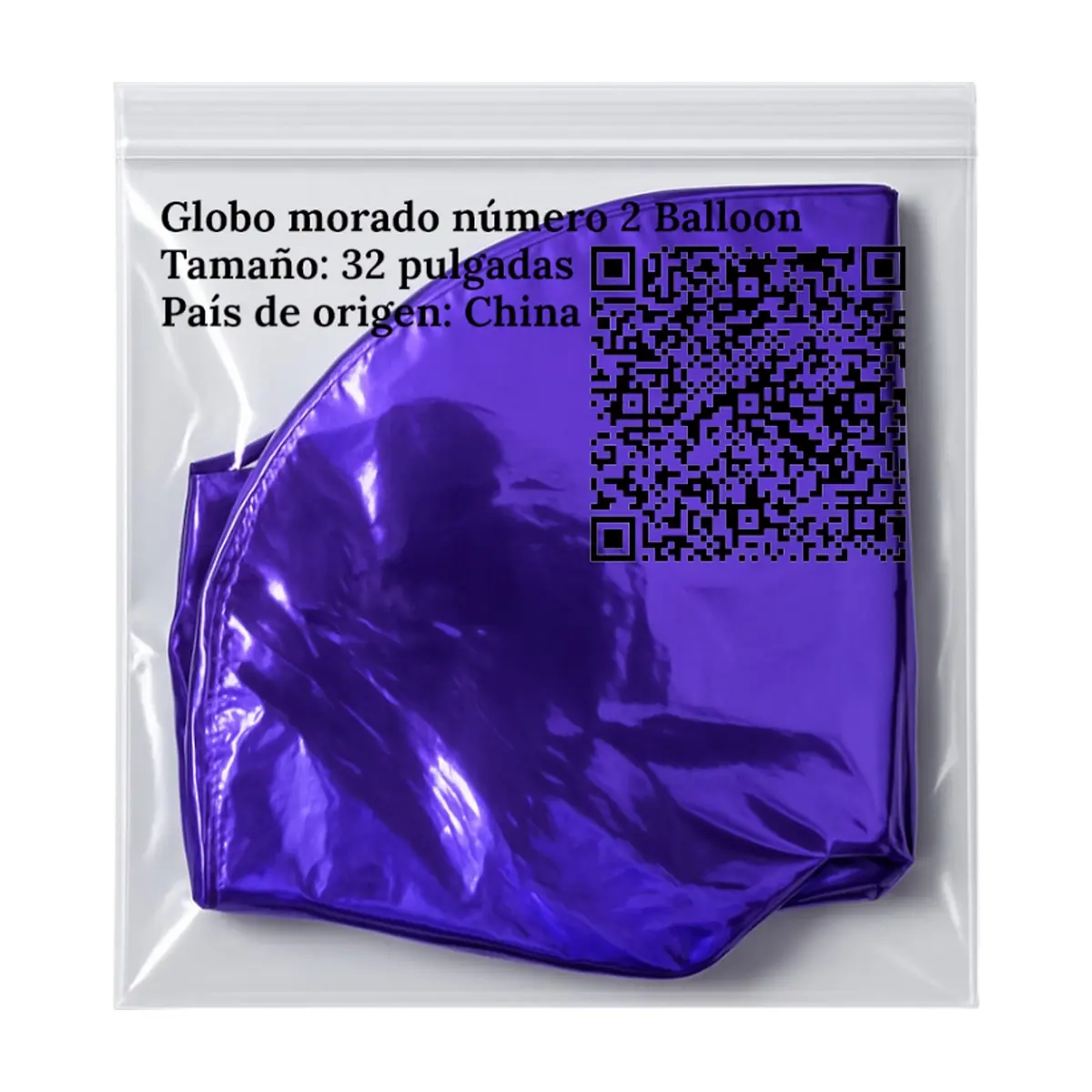 Globo morado número 2 de 32 pulgadas Balloon - Thumbnail 3