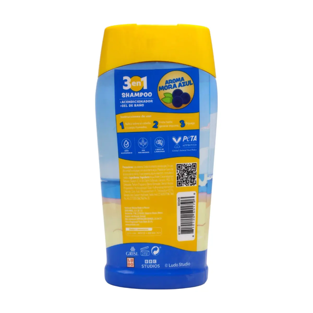 Champú infantil 3 en 1 aroma mora azul Bluey Grisi Kids (300 ml) - Thumbnail 2