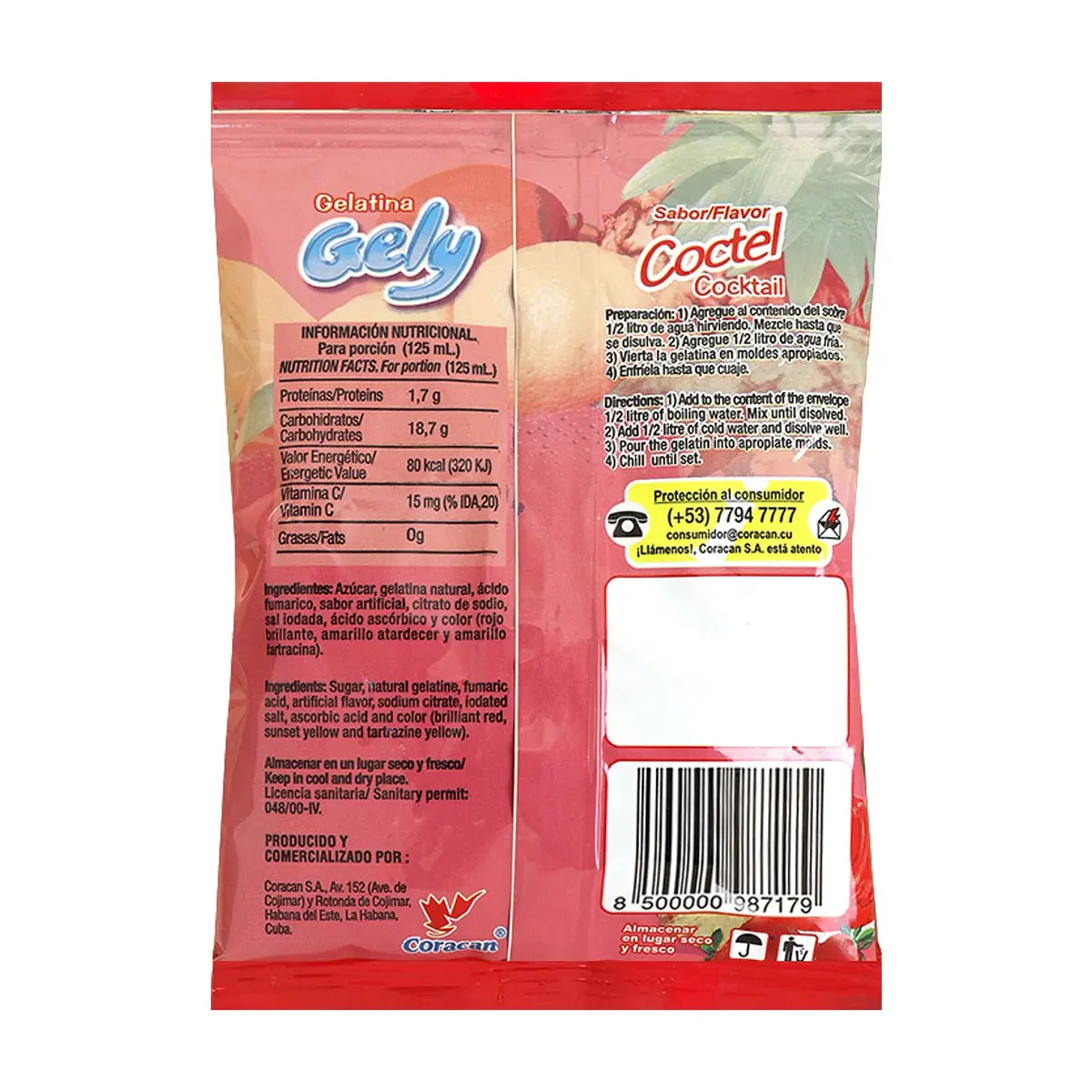 Gelatina sabor coctel Gely (2 x 170 g / 6 oz) - Miniatura 2