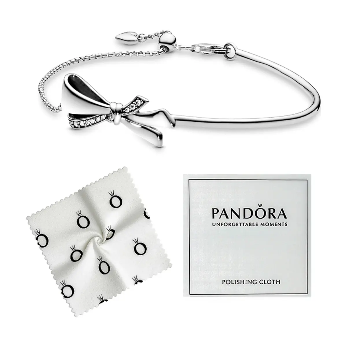 Pulsera de plata S925 estilo Pandora Moments deslizante lazo reluciente - Thumbnail 2