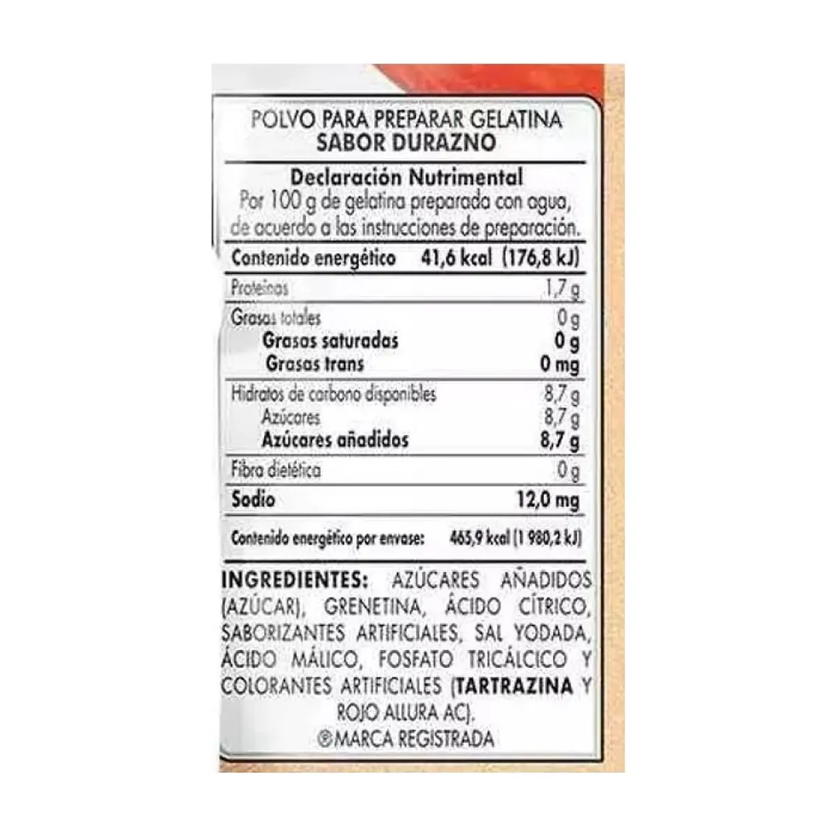 Gelatina sabor durazno D'Gari (120 g / 4.2 oz) - Thumbnail 5