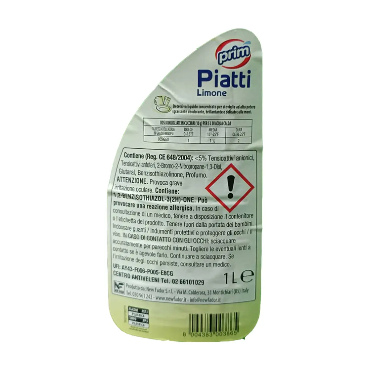 Lavavajillas líquido concentrado con aroma a limón Prim (1 L) - Miniatura 3