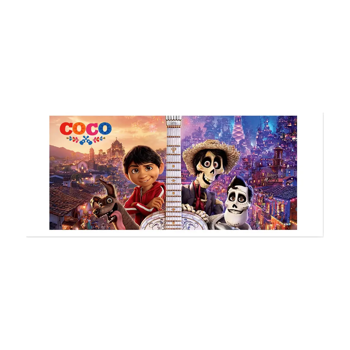 Jarra blanca y anaranjada de cerámica con diseño impreso tema Coco - Thumbnail 3