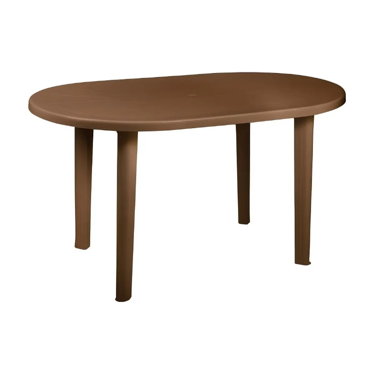 Mesa de resina oval color marrón 137 cm x 85 cm x 72 cm 7house