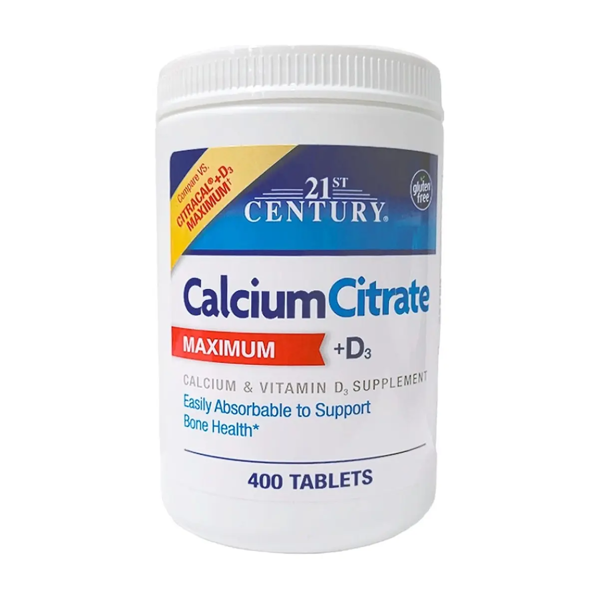 Citrato de calcio + Vitamina D3 21st Century (400 tabletas) - Thumbnail 2