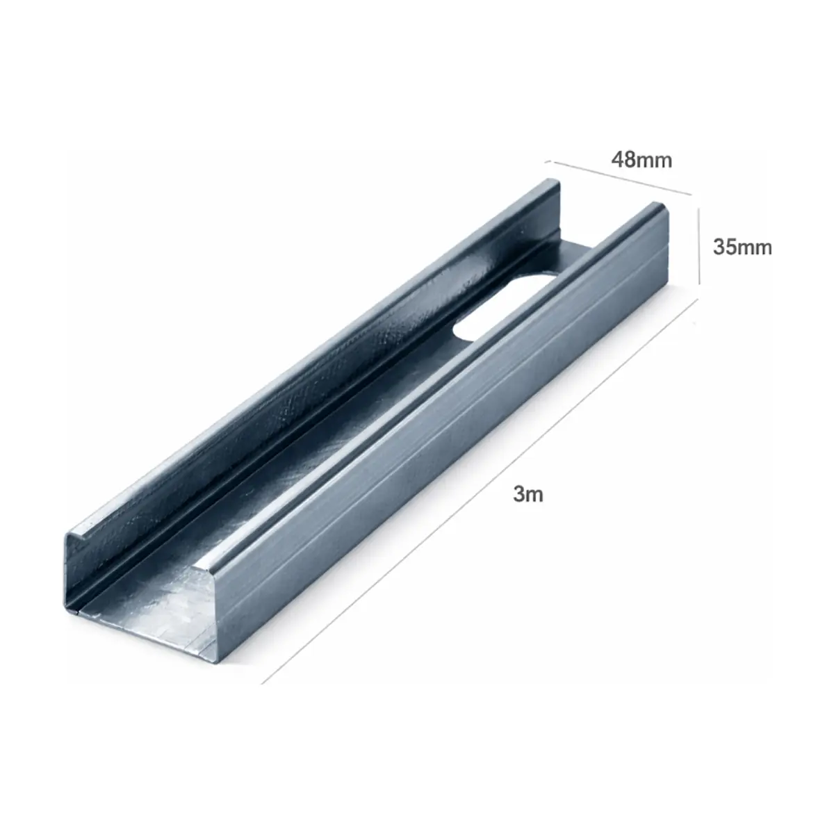 Perfil - Montante galvanizado para tabiques 48 mm x 35 mm x 3 m Super Tape - Thumbnail 4