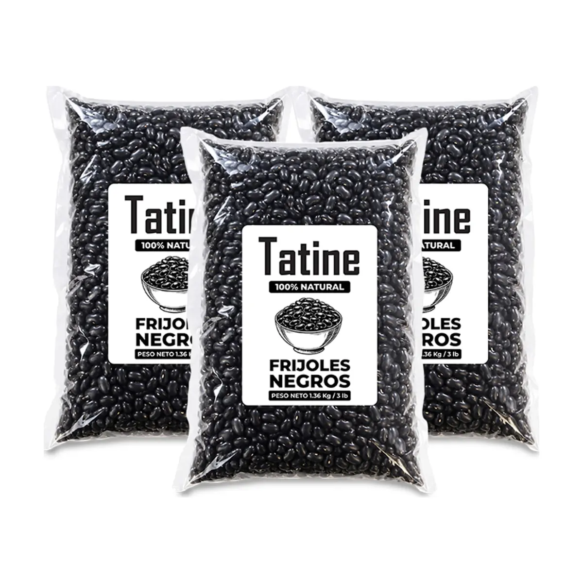 Frijoles negros Tatine (3 x 1.36 kg / 3 lb)