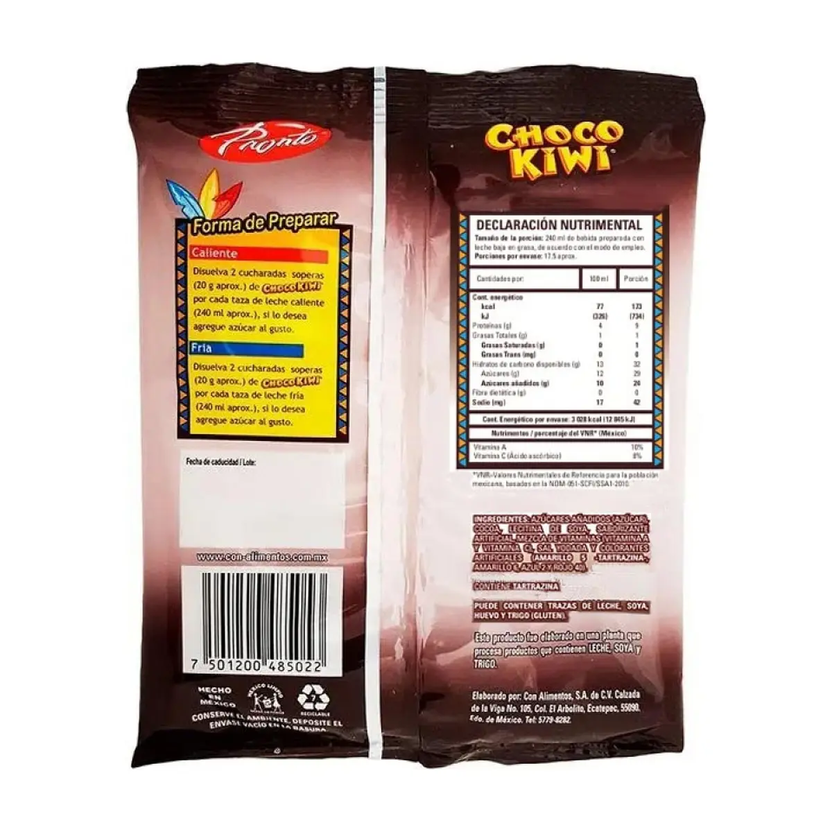 Polvo para preparar bebida sabor chocolate Choco Kiwi Pronto (350 g / 12.35 oz) - Thumbnail 3