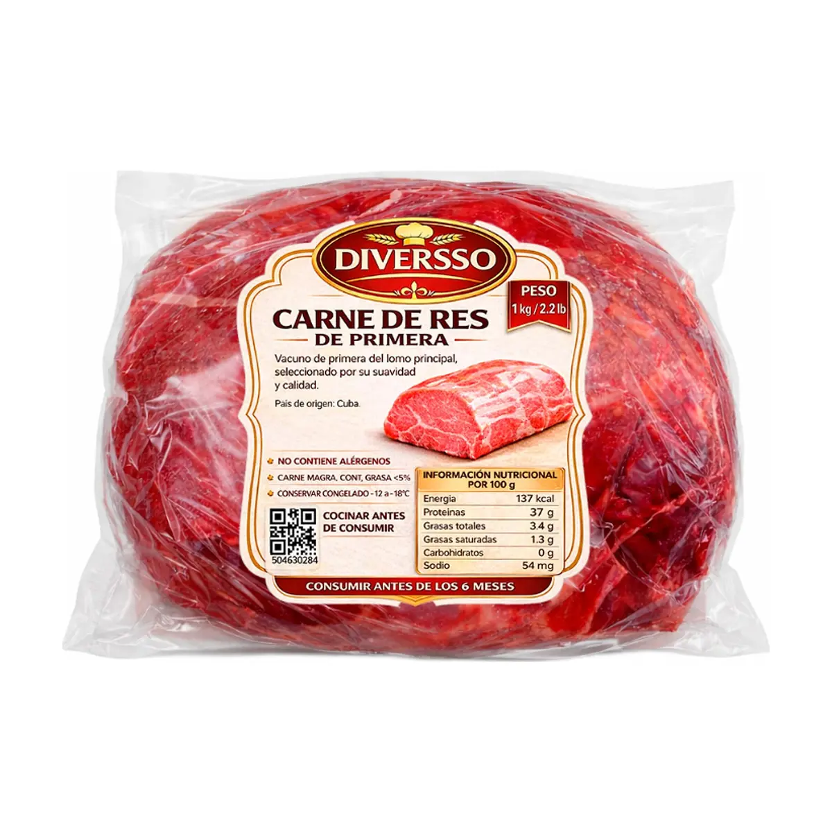 Carne de res de primera Diversso (1 kg / 2.2 lb)