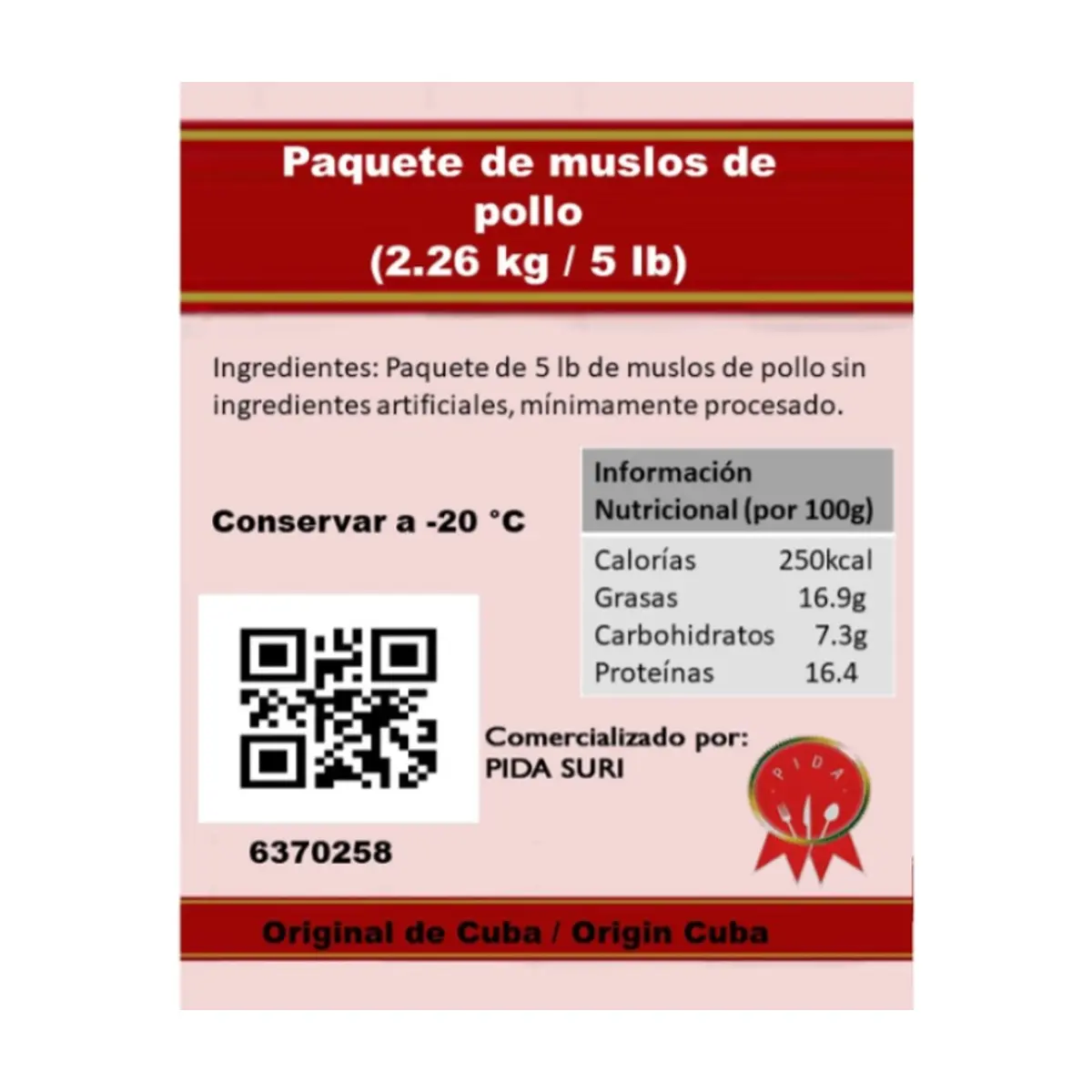 Paquete de muslos de pollo Pida (2.26 kg / 5 lb) - Thumbnail 3