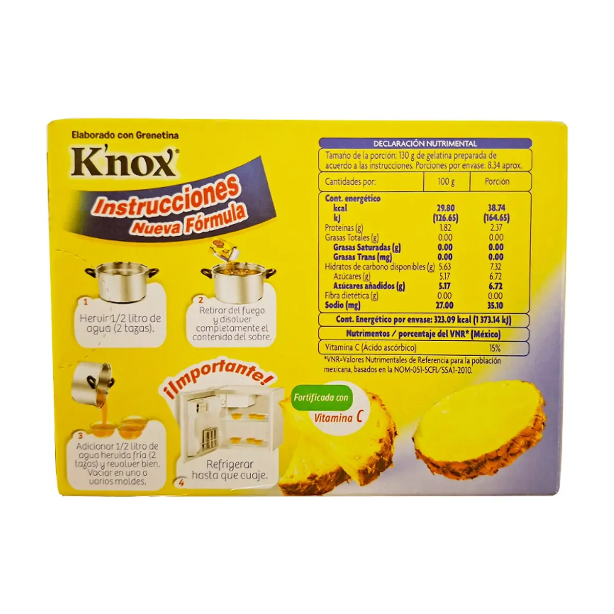 Polvo para preparar gelatina sabor a piña Pronto (84 g / 2.96 oz) - Thumbnail 2