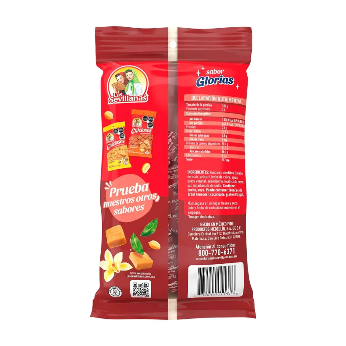 Caramelos suaves sabor a dulce de leche con nuez Chiclosos Las Sevillanas (240 g / 8.4 oz) - Thumbnail 5