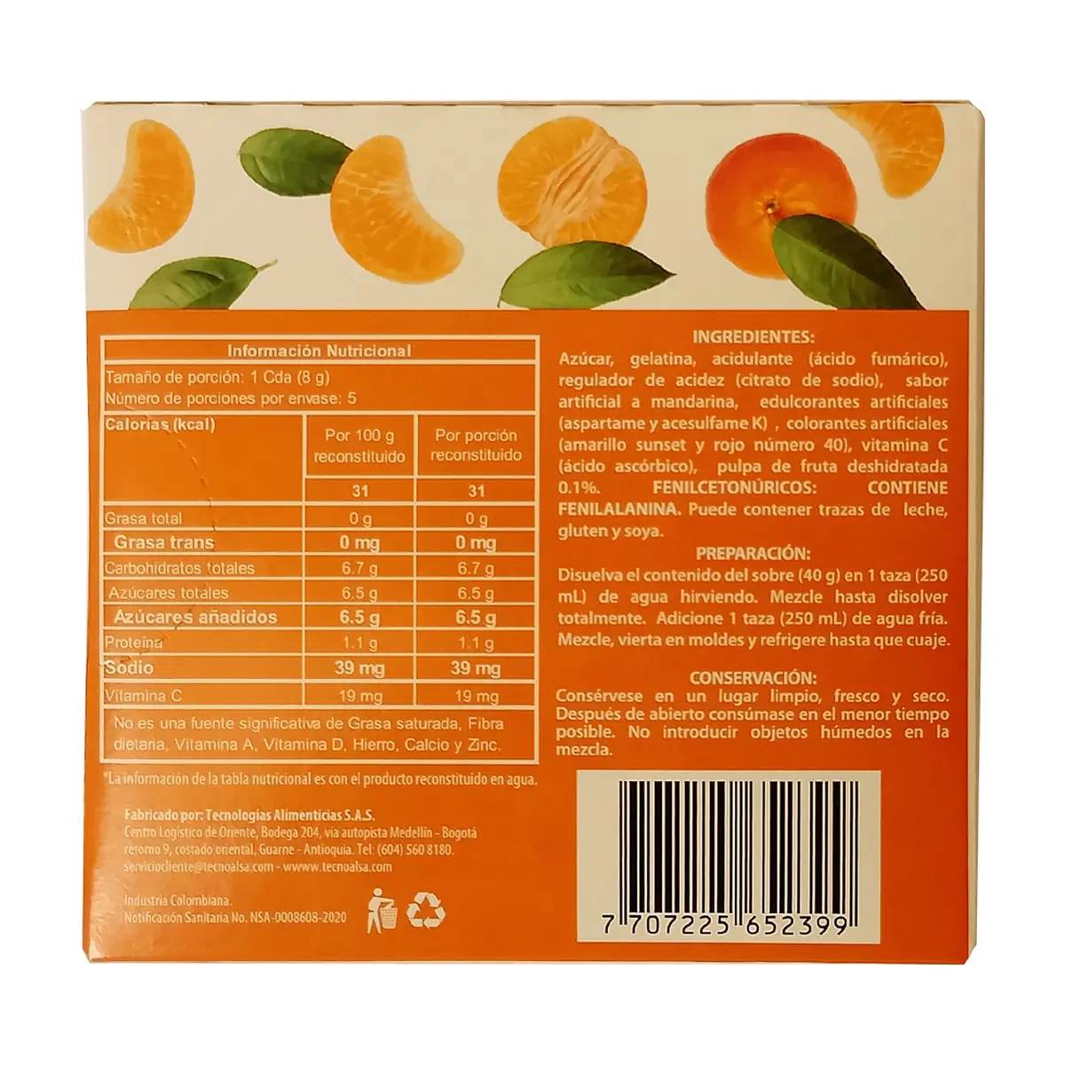 Gelatina sabor a mandarina Boom (40 g / 1.4 oz) - Thumbnail 3