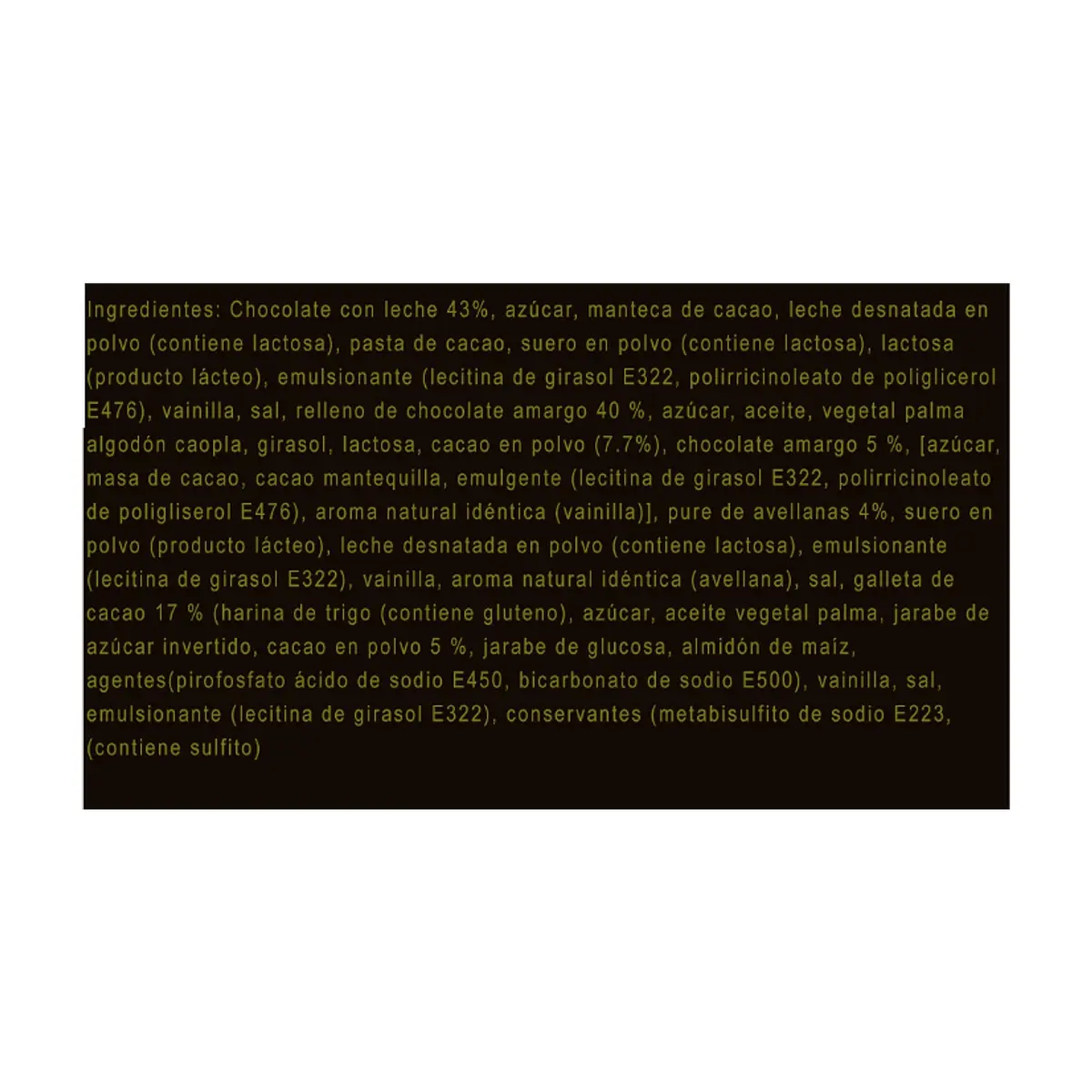 Barra de chocolate con leche rellena de crema de chocolate negro y galleta de cacao Bonucci (30 g / 1.0 oz) - Miniatura 3