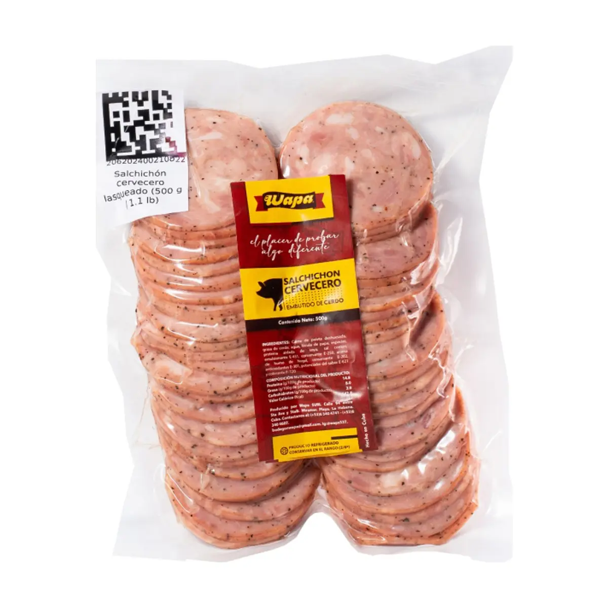 Salchichón cervecero lasqueado Wapa (500 g / 1.1 lb)