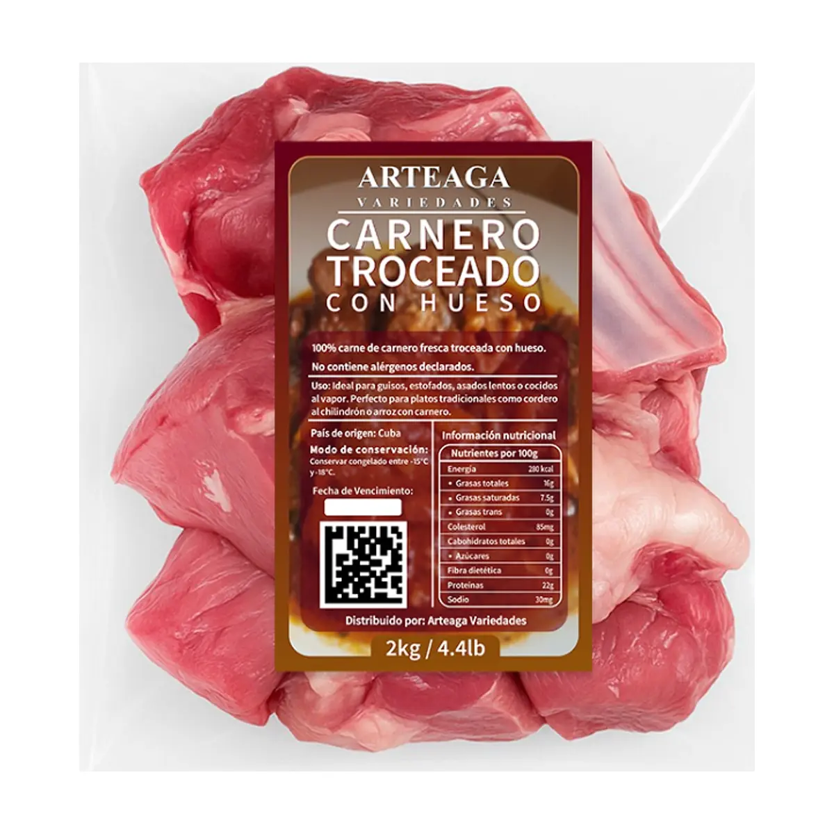 Carne de carnero troceada con hueso Arteaga Variedades (2 kg / 4.4 lb)
