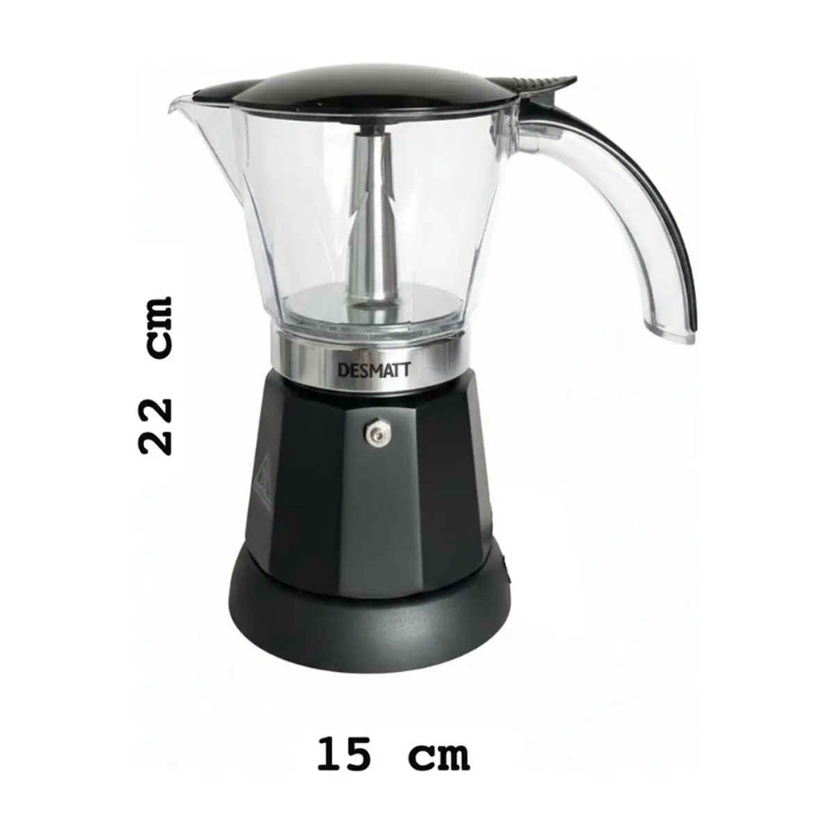 Cafetera eléctrica negra de 6 tazas Desmatt KCM-006 - Miniatura 3