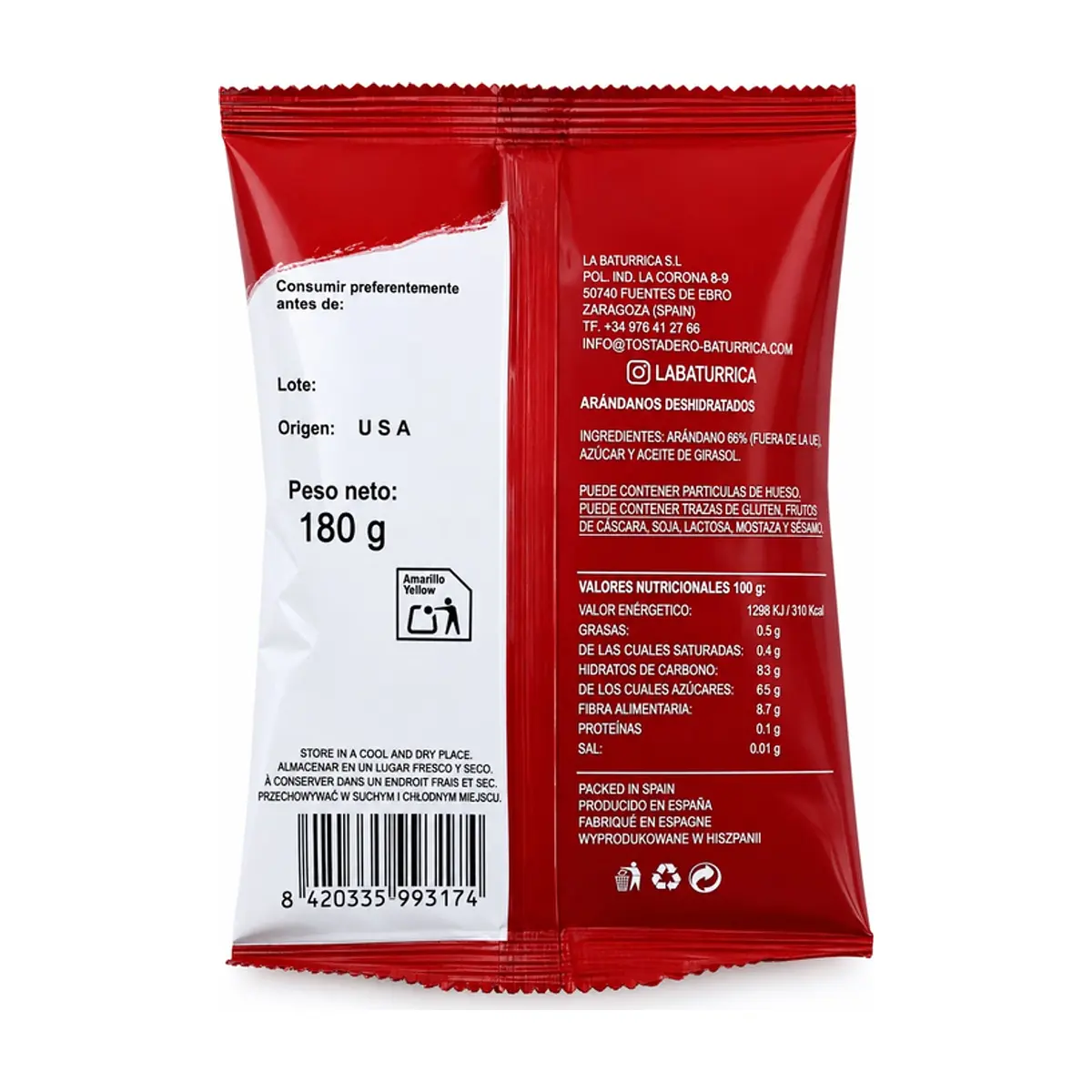 Arándanos rojos deshidratados T-Care (180 g / 6.34 oz) - Thumbnail 2