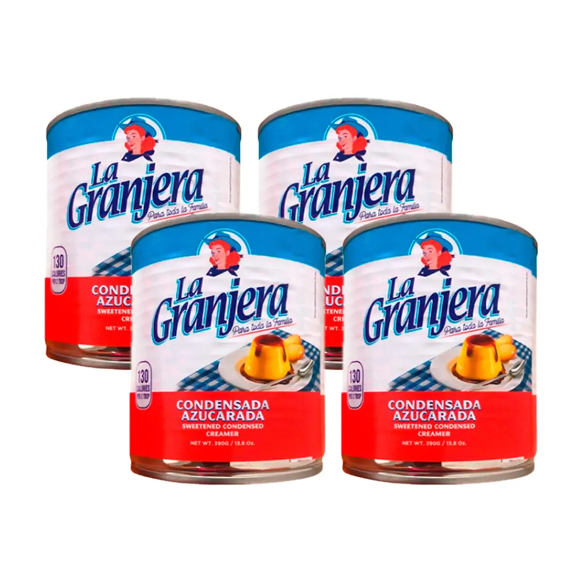 Leche condensada azucarada La Granjera (4 x 390 g / 13.8 oz) - Miniatura 1