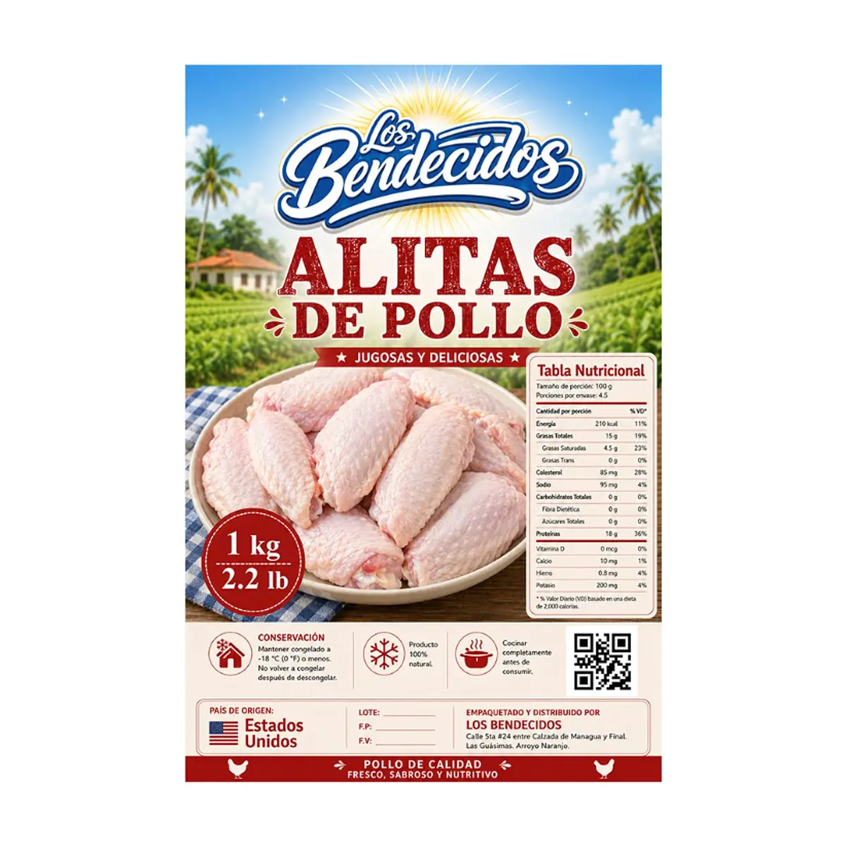 Alitas de pollo Los Bendecidos (1 kg / 2.2 lb) - Thumbnail 2