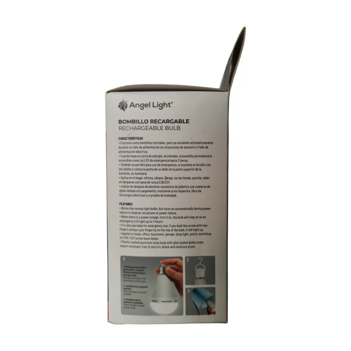 Bombillo recargable Led luz blanca 9 W Angel Light - Thumbnail 2