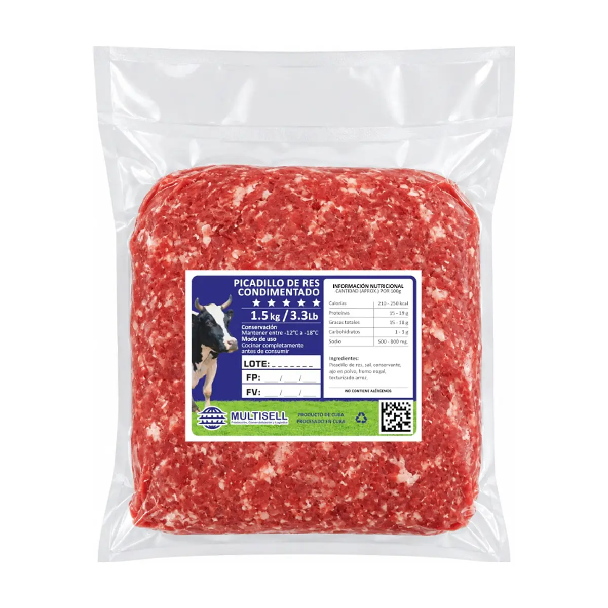 Picadillo de res condimentado Multisell (1.0 kg / 2.2 lb)