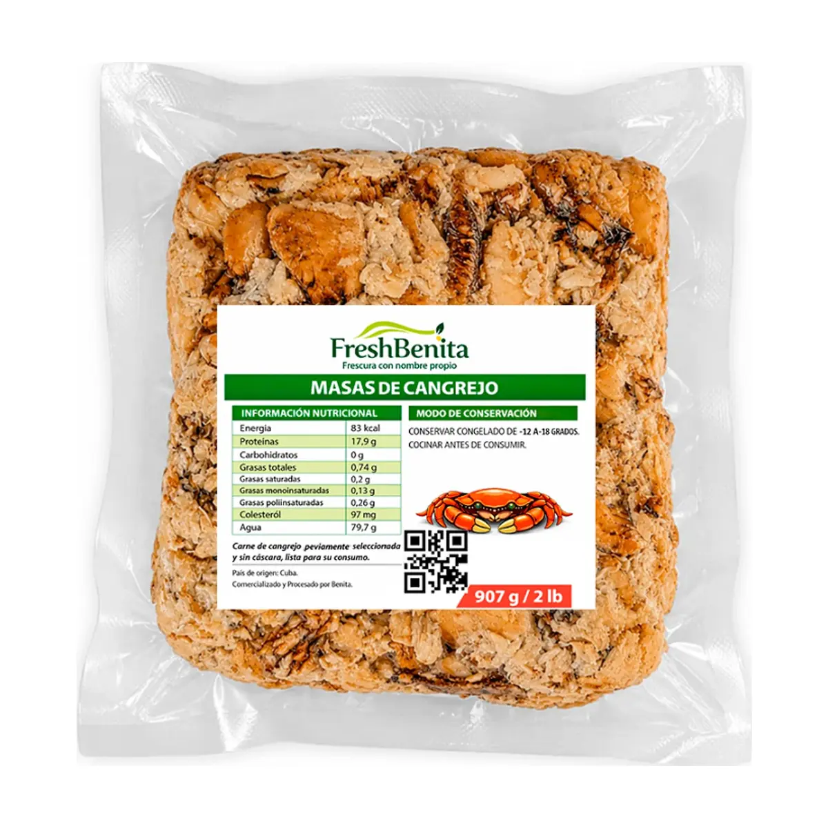Masas de cangrejo FreshBenita (907 g / 2 lb)