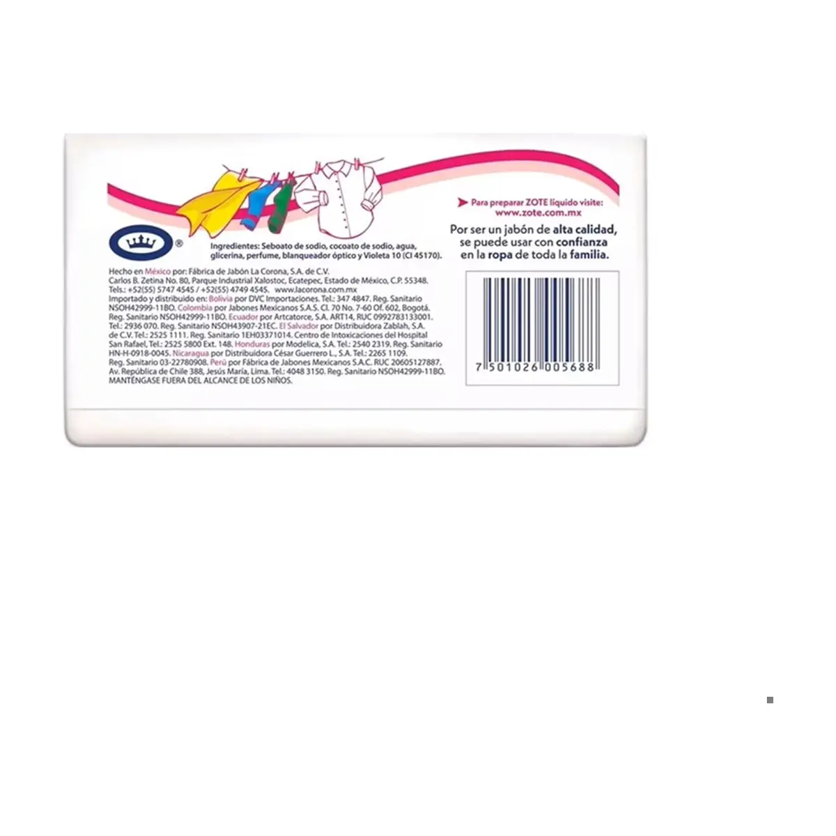 Jabón de lavar rosa en barra Zote (200 g / 7.05 oz) - Miniatura 2