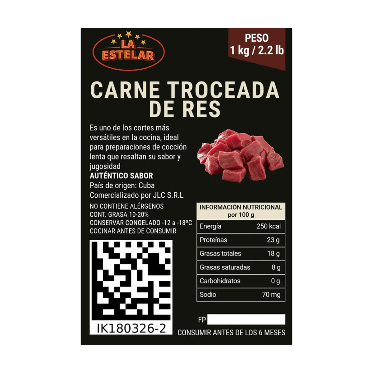 Carne de res troceada La Estelar (1 kg / 2.2 lb) - Miniatura 4