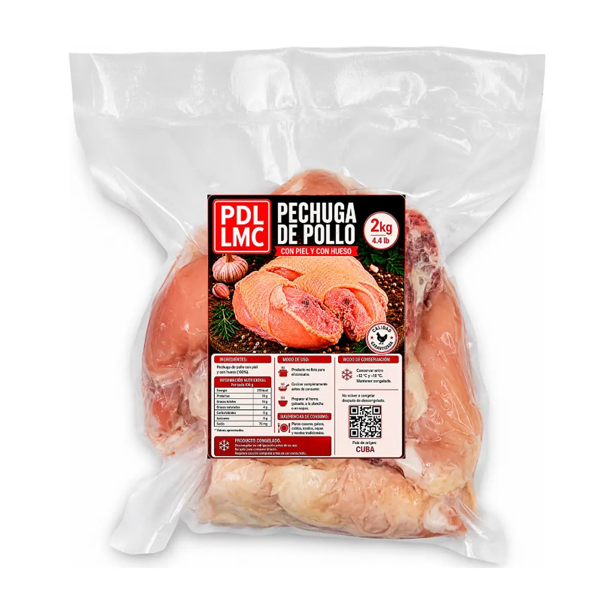 Pechuga de pollo con piel y con hueso PDL LMC (2 kg / 4.4 lb) - Thumbnail 2