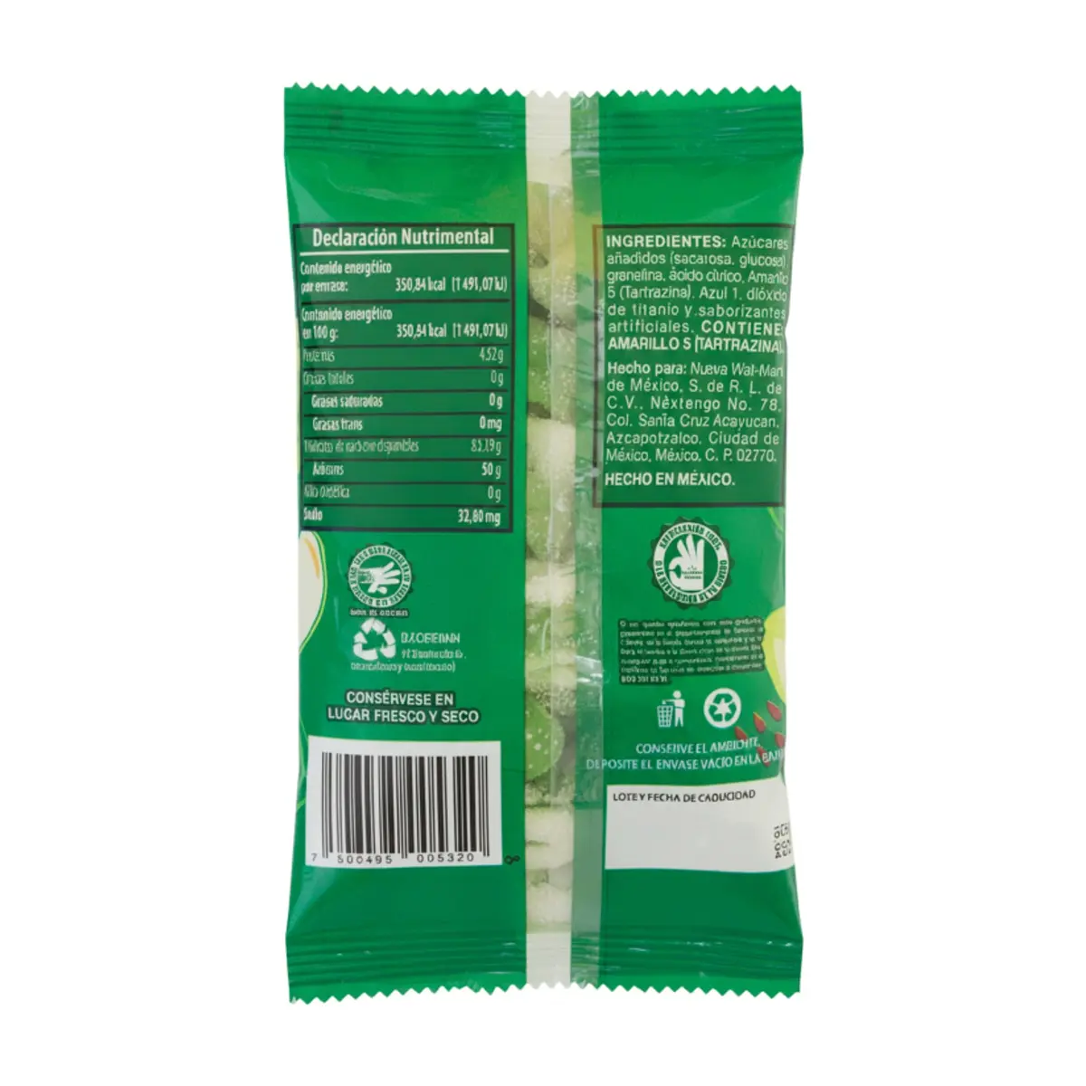 Gomitas de grenetina sabor a manzana Great Value (100 g / 3.5 oz) - Thumbnail 4