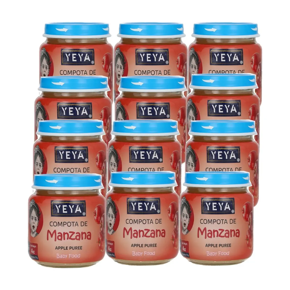 Compota de manzana YEYA (12 x 113 g / 4 oz)