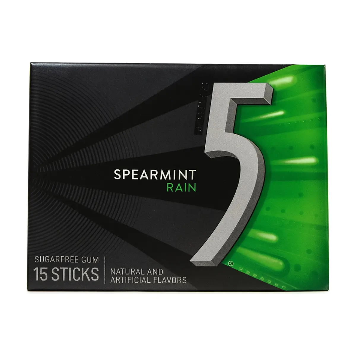 Paquete de chiclet sin azúcar 5 Gum Spearmint Rain (15 U)