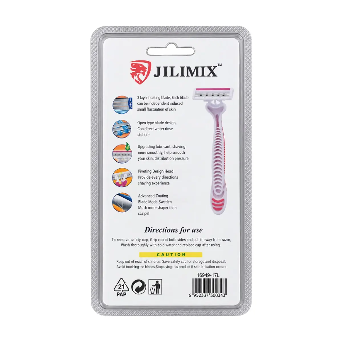 Máquinas de afeitar desechables para mujer de 3 hojas Jilimix (2 U) - Thumbnail 2